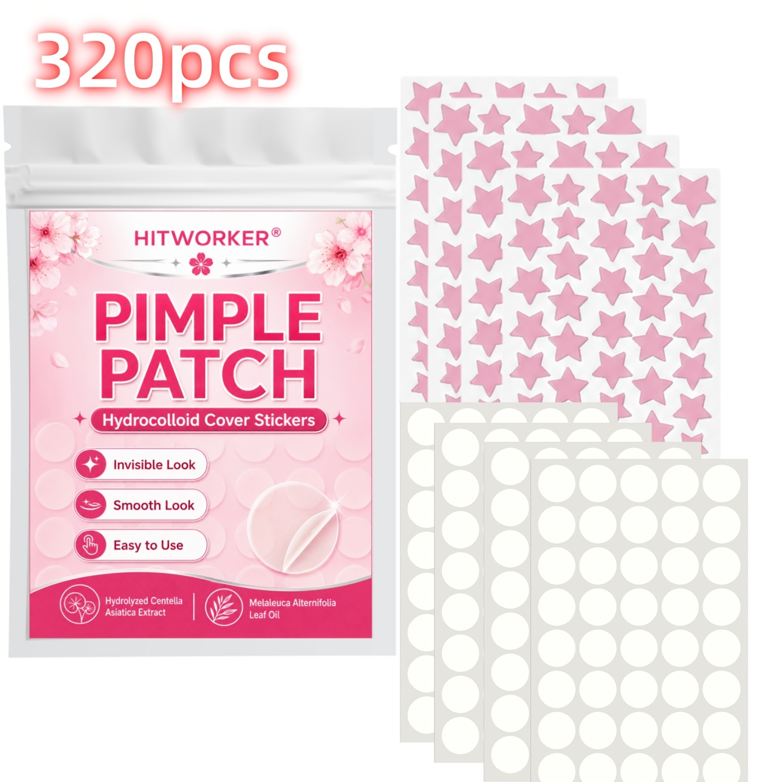 Hydrocolloid Acne Patch - 320 невидимых гидроколлоидных пластырей-накладок, в форме