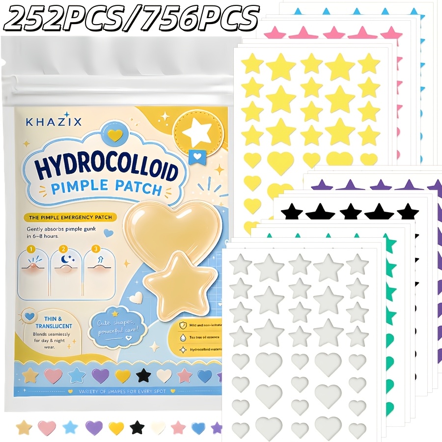 Hydrocolloid Acne Patch - 7 цветов, 252 шт./756 шт. Гидрогелевые
