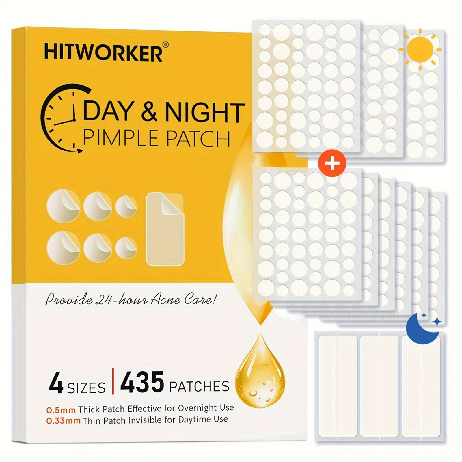 Hydrocolloid Acne Patch - 435 прозрачных пластырей от акне, без